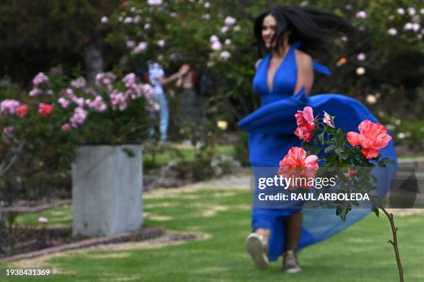 View of roses at the Botanical Garden in Bogota on January 19, 2024.