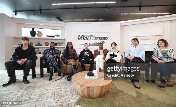 Jack Champion, Dominique Thorne, Normani, Ryan Fleck, Jay Ellis, Ji-Young Yoo, Pedro Pascal and Anna Boden at the Variety Sundance Studio, Presented...