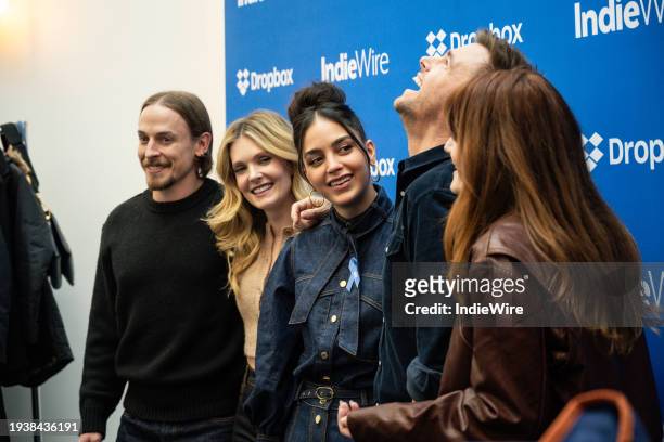 Edmund Donovan, Meghann Fahy, Melissa Barrera, Tommy Dewey and Kayla Foster at the IndieWire Sundance Studio, Presented by Dropbox held on January...