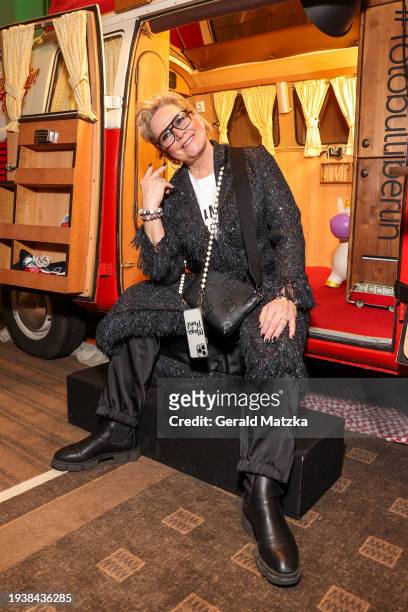 Claudia Effenberg attends the public viewing of "Ich bin ein Star Holt mich hier raus!" on January 19, 2024 in Berlin, Germany.
