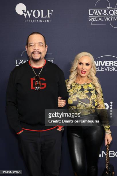 Ice-T and Coco Austin attend the "Law & Order: Special Victims Unit" 25th Anniversary Celebration at Edge at Hudson Yards on January 16, 2024 in New...