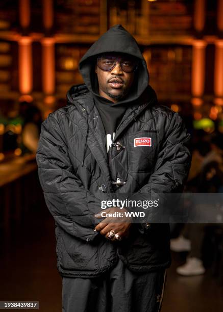 Ferg at Kenzo Men's Fall 2024 as part of Paris Men's Fashion Week held at Bibliothèque Nationale on January 19, 2024 in Paris, France.