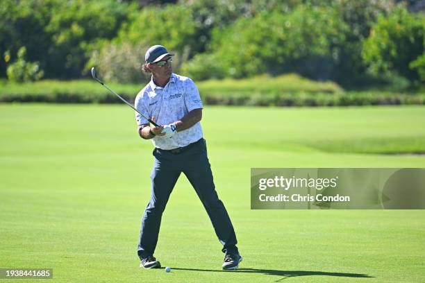 Scott McCarron plays from the 18th fairway during the second round of the PGA TOUR Champions Mitsubishi Electric Championship at Hualalai Golf Course...