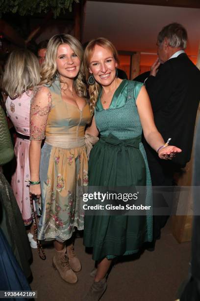 Hendrikje Balsmeyer, Maria Hauser during the 31st Weißwurstparty at Hotel Stanglwirt on January 19, 2024 in Going near Kitzbuehel, Austria.