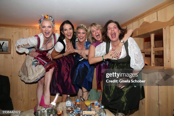 Franziska Knuppe, Bettina Zimmermann, Jennifer Knäble, Monica Ivancan-Meier and Elena Uhlig during the 31st Weißwurstparty at Hotel Stanglwirt on...