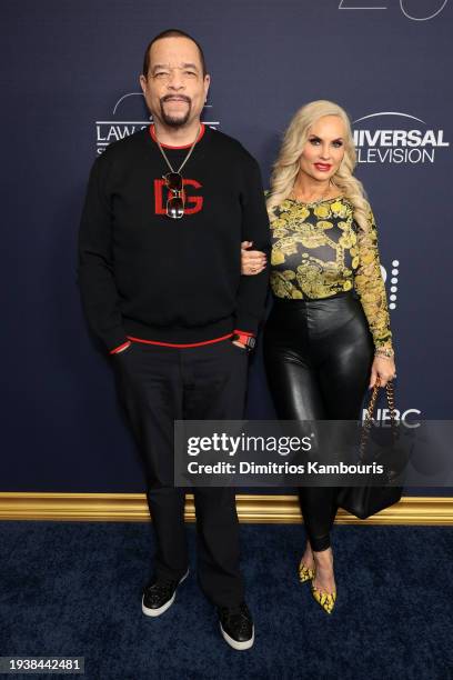 Ice-T and Coco Austin attend the "Law & Order: Special Victims Unit" 25th Anniversary Celebration at Edge at Hudson Yards on January 16, 2024 in New...