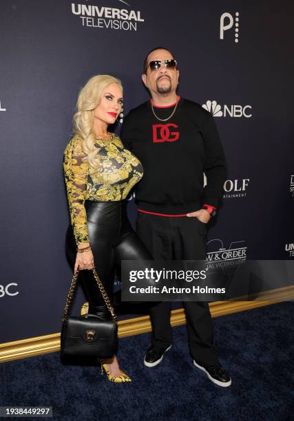 Coco Austin and Ice-T attend the "Law & Order: Special Victims Unit" 25th anniversary celebration at Edge at Hudson Yards on January 16, 2024 in New...