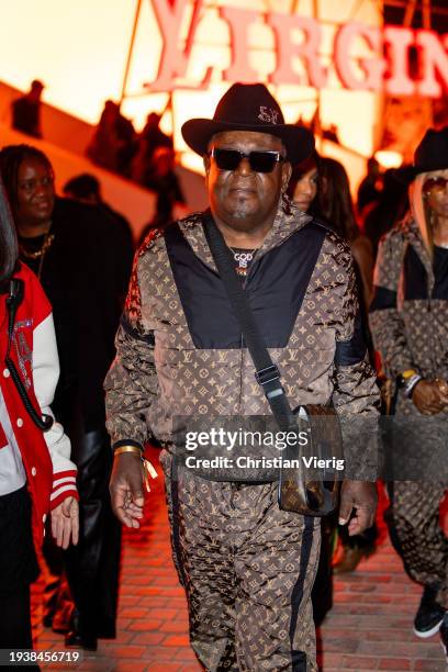 Is seen outside Louis Vuitton during the Menswear Fall/Winter 2024/2025 as part of Paris Fashion Week on January 16, 2024 in Paris, France.