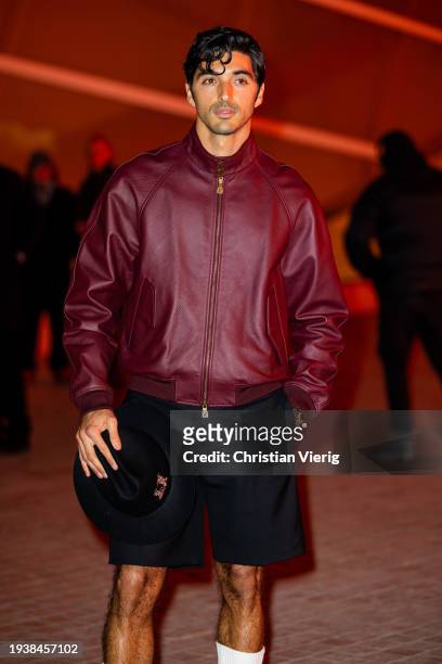 Taylor Zakhar Perez is seen outside Louis Vuitton during the Menswear Fall/Winter 2024/2025 as part of Paris Fashion Week on January 16, 2024 in...