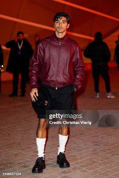 Taylor Zakhar Perez is seen outside Louis Vuitton during the Menswear Fall/Winter 2024/2025 as part of Paris Fashion Week on January 16, 2024 in...