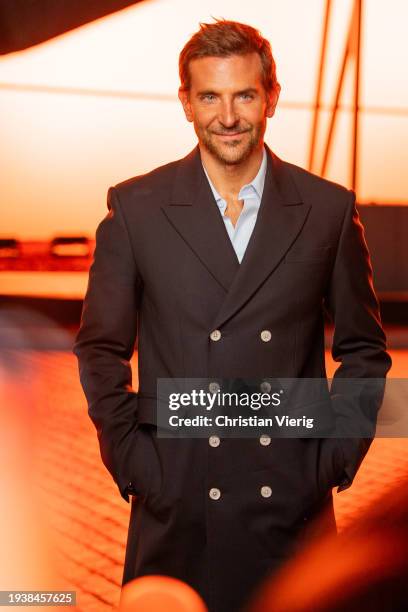 Bradley Cooper is seen outside Louis Vuitton during the Menswear Fall/Winter 2024/2025 as part of Paris Fashion Week on January 16, 2024 in Paris,...