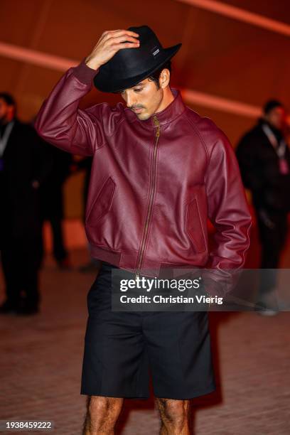 Taylor Zakhar Perez is seen outside Louis Vuitton during the Menswear Fall/Winter 2024/2025 as part of Paris Fashion Week on January 16, 2024 in...