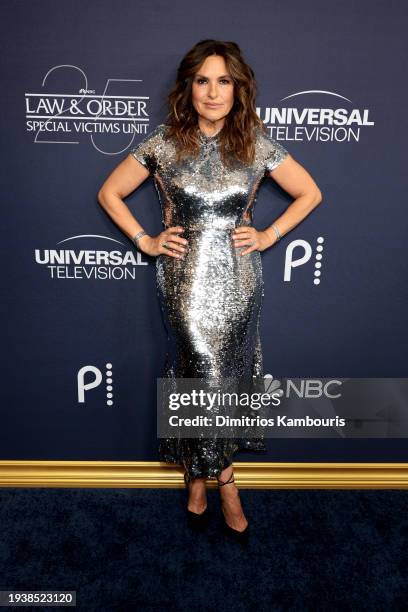 Mariska Hargitay attends the "Law & Order: Special Victims Unit" 25th Anniversary Celebration at Edge at Hudson Yards on January 16, 2024 in New York...