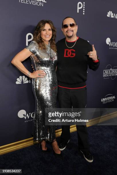 Mariska Hargitay and Ice-T attend the "Law & Order: Special Victims Unit" 25th Anniversary Celebration at Edge at Hudson Yards on January 16, 2024 in...
