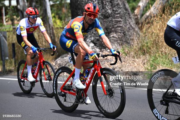 Jacopo Mosca of Italy and Team Lidl-Trek competes during the 24th Santos Tour Down Under 2024, Stage 2 a 141.6km stage from Norwood to Lobethal 413m...