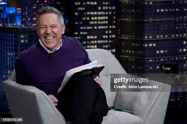 Host Greg Gutfeld speaks during FOX News' "Gutfeld!" at Fox News Studios on January 16, 2024 in New York City.