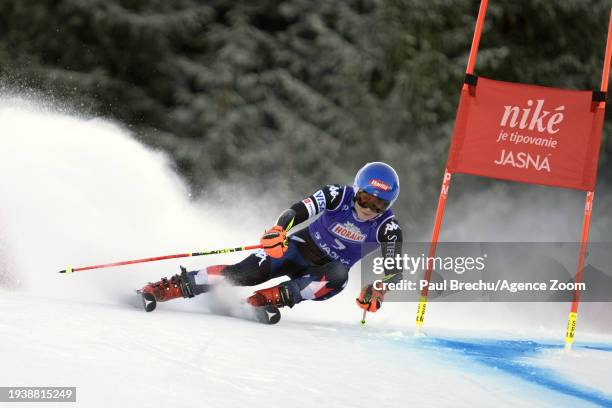 Mikaela Shiffrin of Team United States in action during the Audi FIS Alpine Ski World Cup Women's Giant Slalom on January 20, 2024 in Jasna Slovakia.