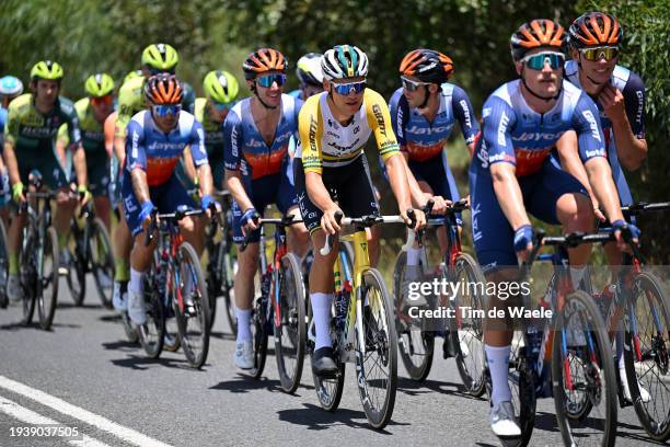 Luke Plapp of Australia and Kelland O'brien of Australia and Team Jayco AlUla compete during the 24th Santos Tour Down Under 2024, Stage 2 a 141.6km...