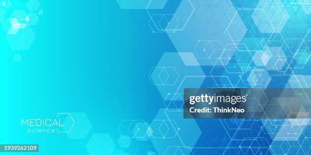 medicine and science with abstract digital blue background - lab blur background stock illustrations