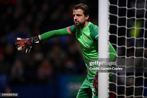 Tim Krul of Luton during the Emirates FA Cup Third Round Replay match between Bolton Wanderers and Luton Town at Toughsheet Community Stadium on...