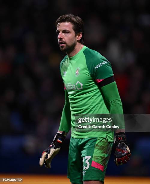 Tim Krul of Luton during the Emirates FA Cup Third Round Replay match between Bolton Wanderers and Luton Town at Toughsheet Community Stadium on...