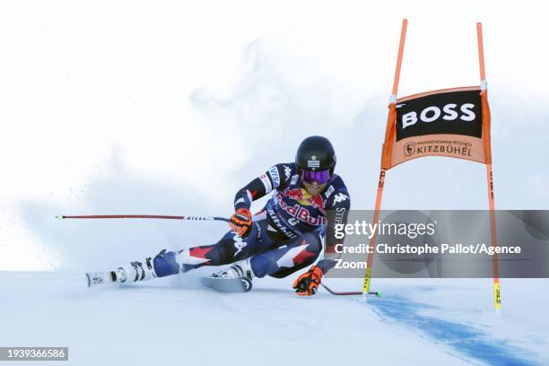 Ryan Cochran-siegle of Team United States in action during the Audi FIS Alpine Ski World Cup Men's Downhill on January 20, 2024 in Kitzbuehel,...