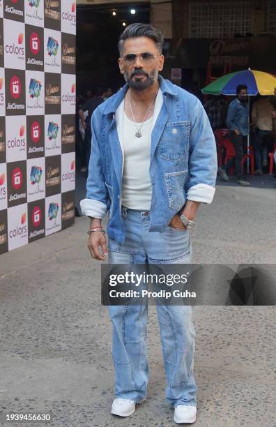 Suniel Shetty attends the 'Dance Deewane' tv reality show on January 17, 2024 in Mumbai, India.