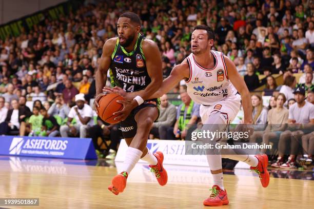 Gary Browne of the Phoenix in action during the round 16 NBL match between South East Melbourne Phoenix and Adelaide 36ers at State Basketball Centre...