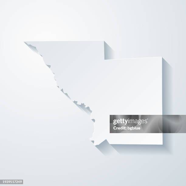 Webb County Texas Map With Paper Cut Effect On Blank Background High ...