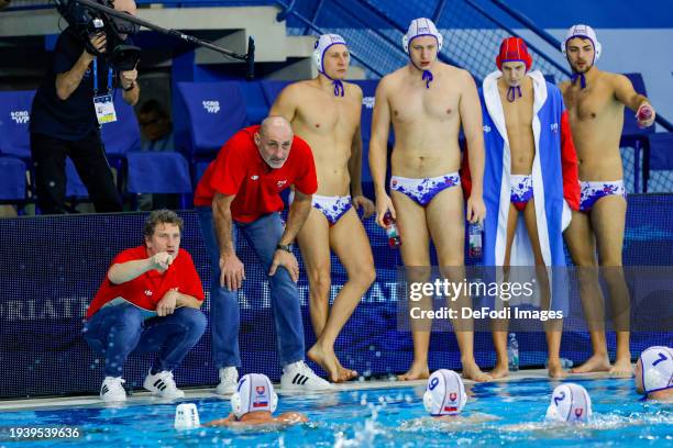 Time out Slovakia with head coach Roman Polacik, Matej Caraj of Slovakia, Dani Baco of Slovakia, Robert Kaid of Slovakia, Tomas Bielik of Slovakia...