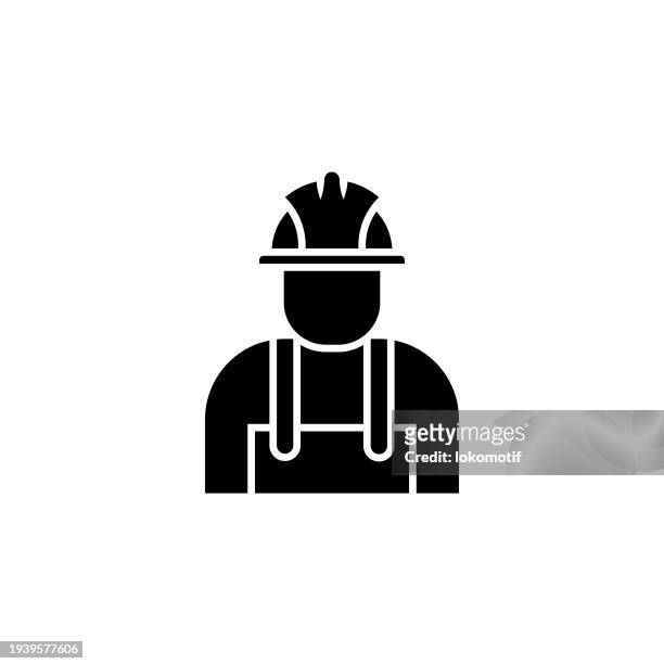 blue collar worker solid icon. this flat icon is suitable for infographics, web designs, mobile apps, ui, ux, and gui design. - building contractor stock illustrations