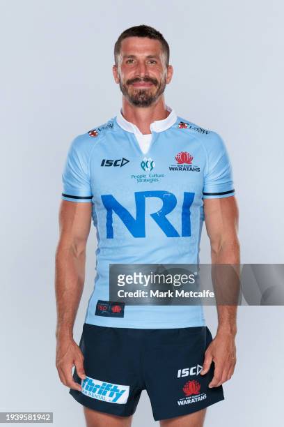 Jake Gordon poses during a New South Wales Waratahs 2024 Super Rugby Headshots Session on January 16, 2024 in Sydney, Australia.