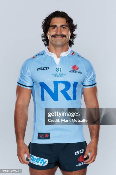 Charles Gamble poses during a New South Wales Waratahs 2024 Super Rugby Headshots Session on January 16, 2024 in Sydney, Australia.