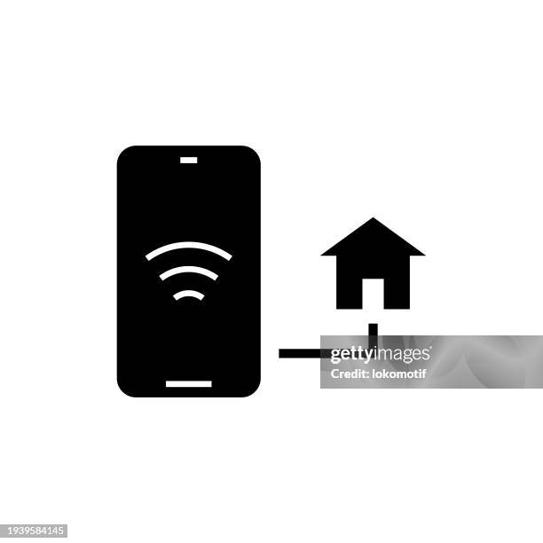 smart home solid icon. this flat icon is suitable for infographics, web designs, mobile apps, ui, ux, and gui design. - remote temperature control stock illustrations