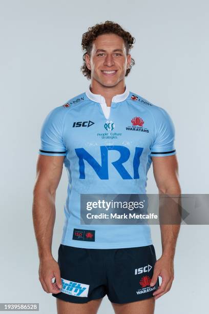 Mark Nawaqanitawase poses during a New South Wales Waratahs 2024 Super Rugby Headshots Session on January 16, 2024 in Sydney, Australia.