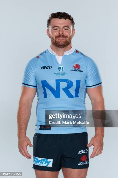 Thomas Lambert poses during a New South Wales Waratahs 2024 Super Rugby Headshots Session on January 16, 2024 in Sydney, Australia.
