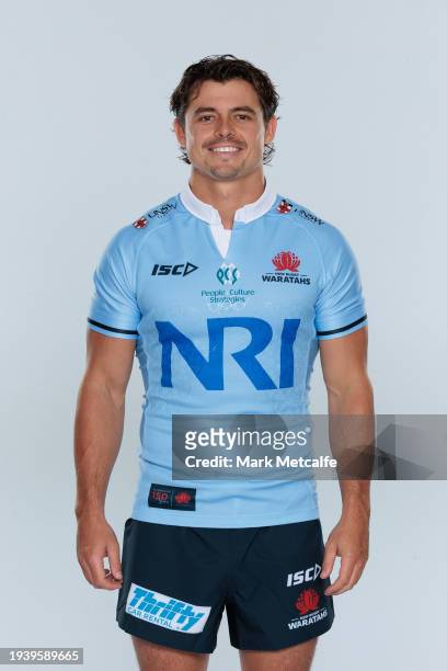 Jack Grant poses during a New South Wales Waratahs 2024 Super Rugby Headshots Session on January 16, 2024 in Sydney, Australia.