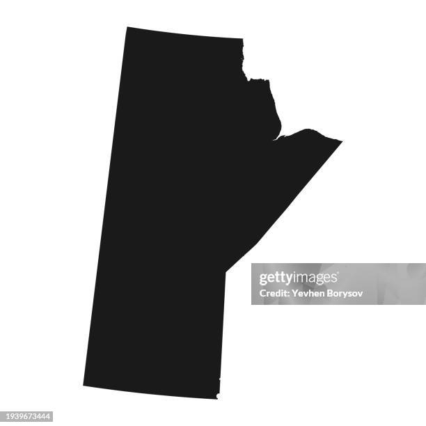 manitoba province map with detailed borders - manitoba stock photos et images de collection