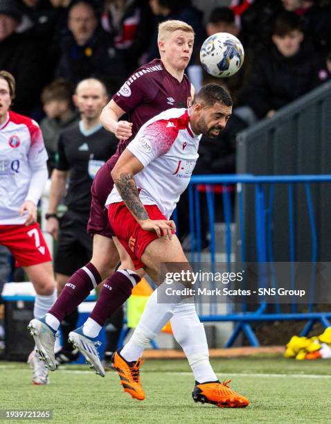 Hearts' Alex Cochrane and Spartans' Jordan Tapping in action during a Scottish Gas Scottish Cup fourth round match between Spartans and Heart of...