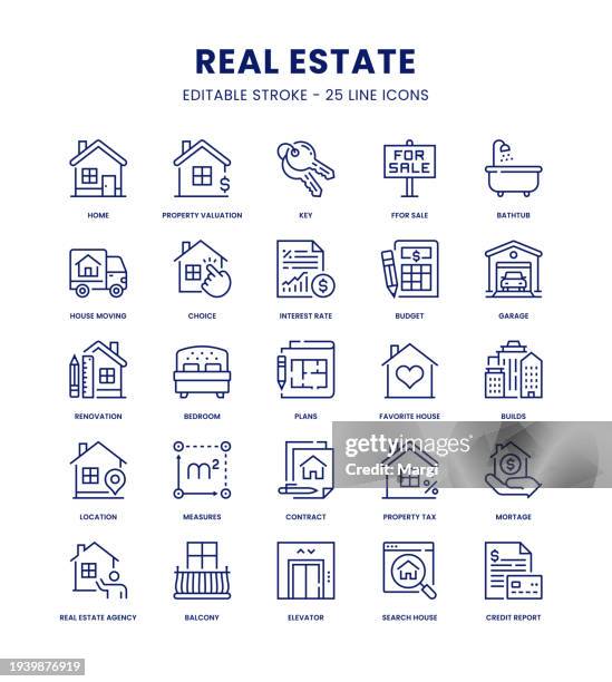 ilustraciones, imágenes clip art, dibujos animados e iconos de stock de real estate icon set - agente inmobiliario