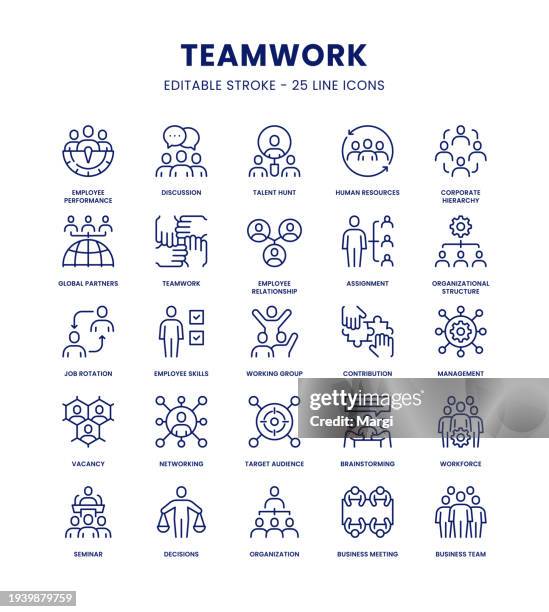 stockillustraties, clipart, cartoons en iconen met teamwork icon set - bedrijfscultuur