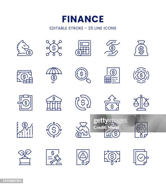 finance icon set - リスク管理点のイラスト素材／クリップアート素材／マンガ素材／アイコン素材