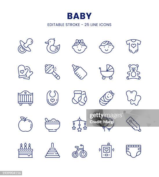 baby icon set - crying stock illustrations stock illustrations