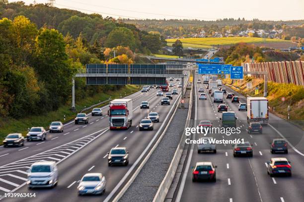 germany, baden-wurttemberg, leonberg, traffic alongbundesautobahn8 - german autobahn stock pictures, royalty-free photos & images