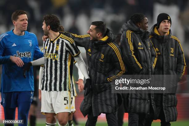 Juventus players react following the final whistle of the Serie A TIM match between Juventus and US Sassuolo - Serie A TIM at Allianz Stadium on...