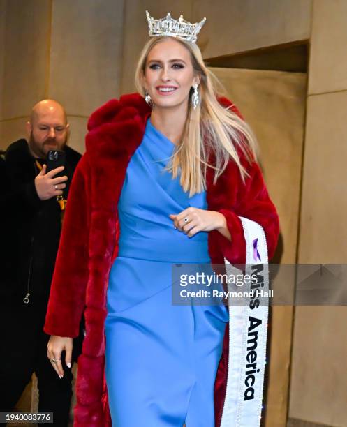 Miss America Madison Marsh is seen outside "Today" on January 17, 2024 in New York City.