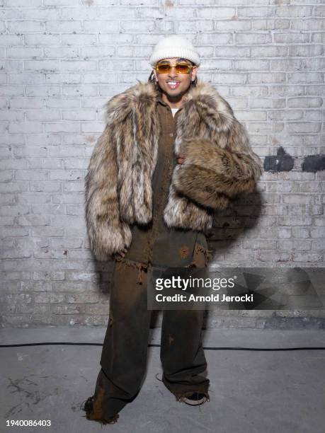 Ozuna attends the EGONLAB. Menswear Fall/Winter 2024-2025 show as part of Paris Fashion Week on January 17, 2024 in Paris, France.