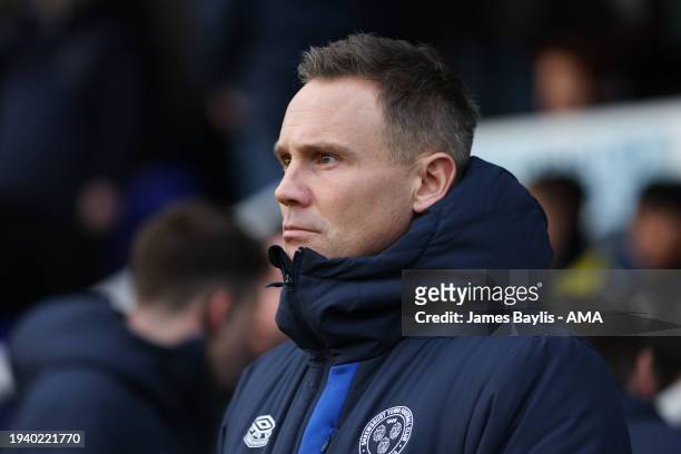 Matt Taylor the head coach of Shrewsbury Town during the Sky Bet League One match between Peterborough United and Shrewsbury Town at London Road...