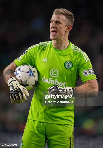 Glasgow Celtic FC goalkeeper Joe Hart during the UEFA Champions League match between Celtic FC and Feyenoord at Celtic Park Stadium on December 13,...