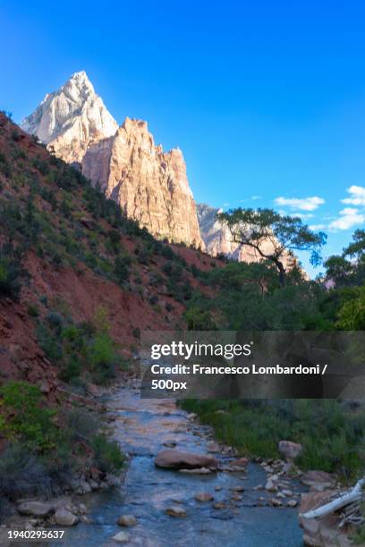 scenic view of rocky mountains against clear blue sky,hayfork,california,united states,usa - viaggio di nozze stock pictures, royalty-free photos & images